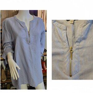 Blue Linen Blouse XL-XXL